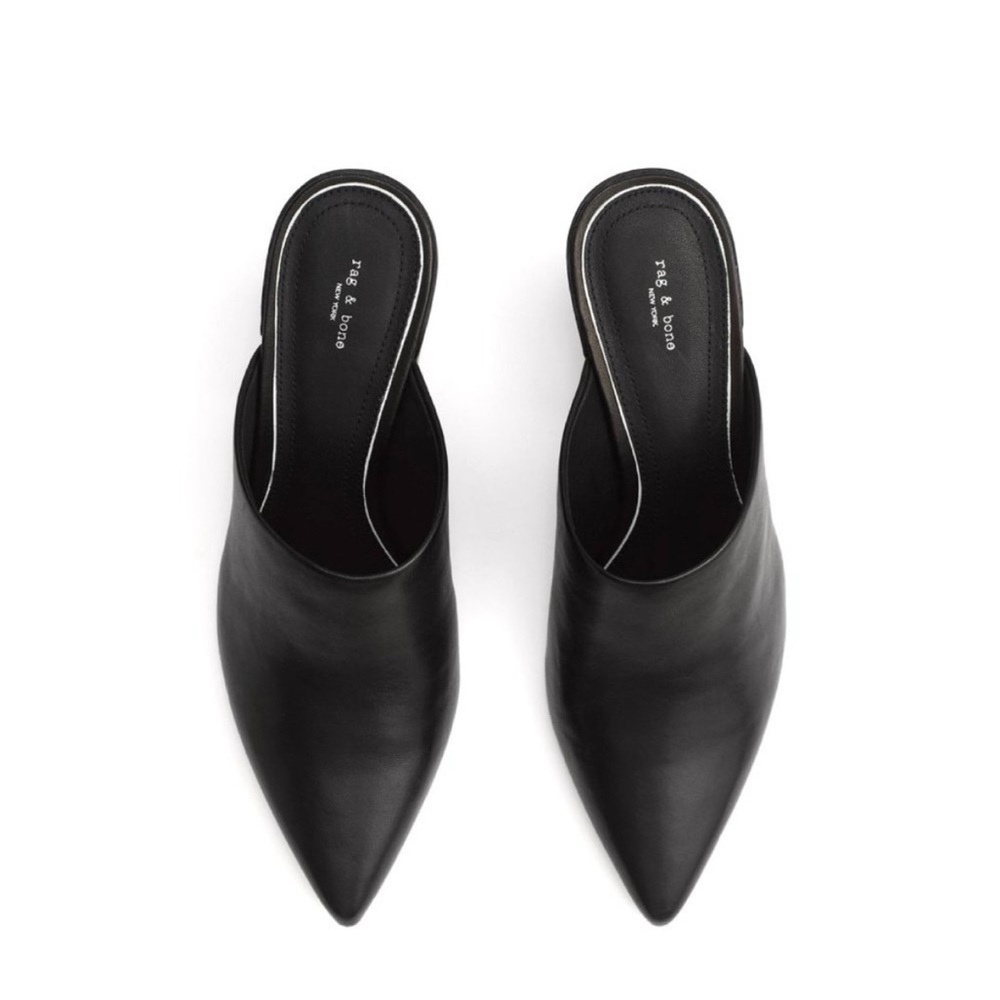 rag & bone Beha Leather Mules in Black, Size EU 38 or US 7.5 - Picture 2 of 9